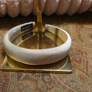 NWOT Handmade Light Tan Headband with Rhinestones